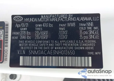 2022 Hyundai Tucson Se из США, поврежденный, VIN 5NMJACAE3NH012650